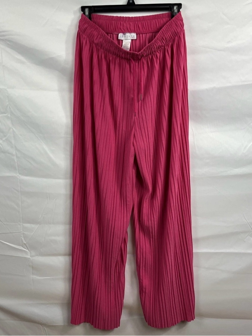 Lovepoem by Black Pink Pleated Crepe Pants One Size Wide Leg Pull On